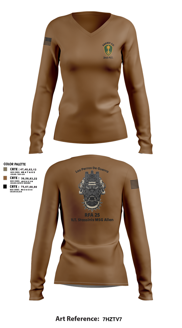 Womens Long Sleeve Vneck Shirt, 319th IEW, , Teamtime, Team time, sublimation, custom sports apparel, team uniforms, spirit wear, spiritwear, sports uniforms, custom shirts, team store, custom team store, fundraiser sports, apparel fundraiser