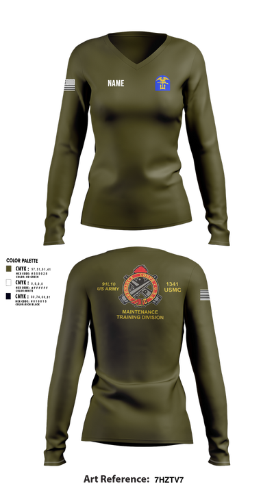 D CO 37279628 Women's Long Sleeve V-neck Shirt - 110