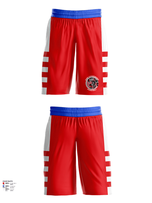 Mens Basketball Shorts, Kake Thunderbirds Basketball, Men's Basketball, Teamtime, Team time, sublimation, custom sports apparel, team uniforms, spirit wear, spiritwear, sports uniforms, custom shirts, team store, custom team store, fundraiser sports, apparel fundraiser
