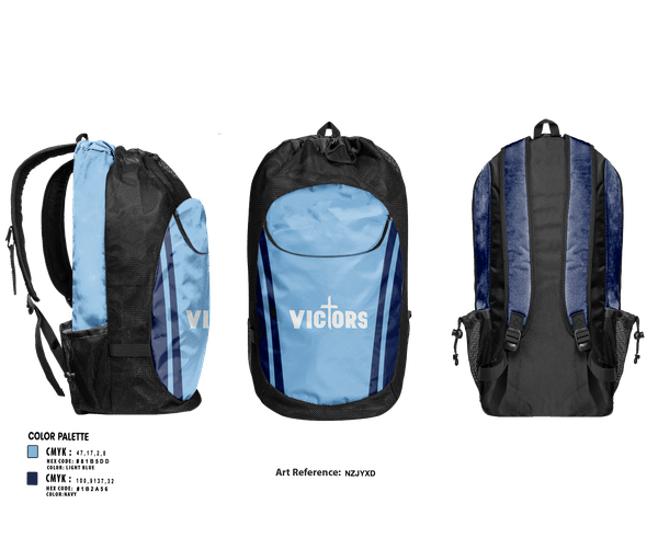 Gear Bag, Victors, Men's Basketball, Teamtime, Team time, sublimation, custom sports apparel, team uniforms, spirit wear, spiritwear, sports uniforms, custom shirts, team store, custom team store, fundraiser sports, apparel fundraiser