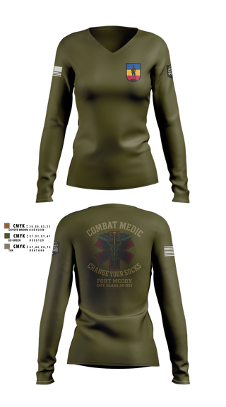 Womens Long Sleeve Vneck Shirt, 426 RTI, National Guard, Teamtime, Team time, sublimation, custom sports apparel, team uniforms, spirit wear, spiritwear, sports uniforms, custom shirts, team store, custom team store, fundraiser sports, apparel fundraiser
