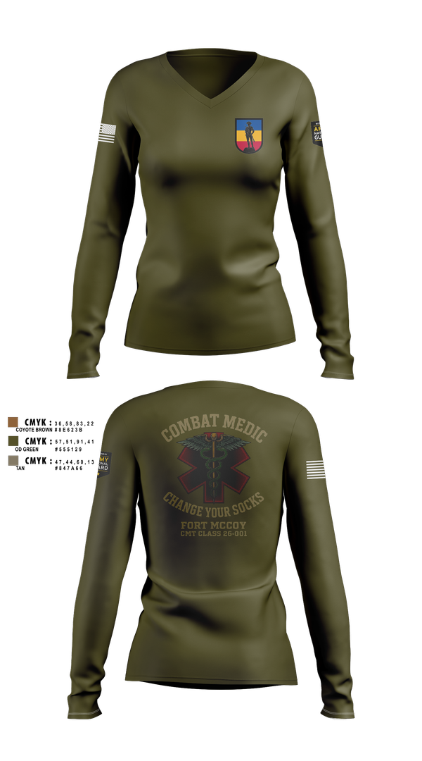 Womens Long Sleeve Vneck Shirt, 426 RTI, National Guard, Teamtime, Team time, sublimation, custom sports apparel, team uniforms, spirit wear, spiritwear, sports uniforms, custom shirts, team store, custom team store, fundraiser sports, apparel fundraiser