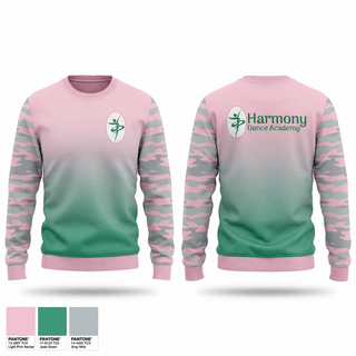 Crew Neck Sweatshirt, Harmony Dance Academy, Cheer, Teamtime, Team time, sublimation, custom sports apparel, team uniforms, spirit wear, spiritwear, sports uniforms, custom shirts, team store, custom team store, fundraiser sports, apparel fundraiser
