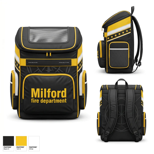 Gear Bag, Milford fire department, Fire Department, Teamtime, Team time, sublimation, custom sports apparel, team uniforms, spirit wear, spiritwear, sports uniforms, custom shirts, team store, custom team store, fundraiser sports, apparel fundraiser