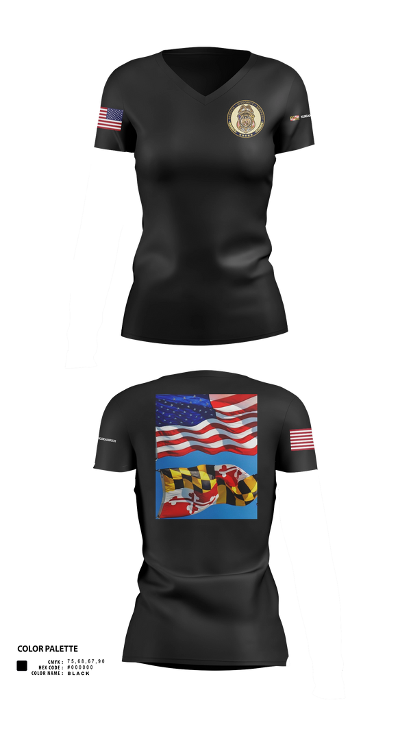 Womens Short Sleeve Vneck Shirt, Greenbelt police Charlie squad, Police, Teamtime, Team time, sublimation, custom sports apparel, team uniforms, spirit wear, spiritwear, sports uniforms, custom shirts, team store, custom team store, fundraiser sports, apparel fundraiser