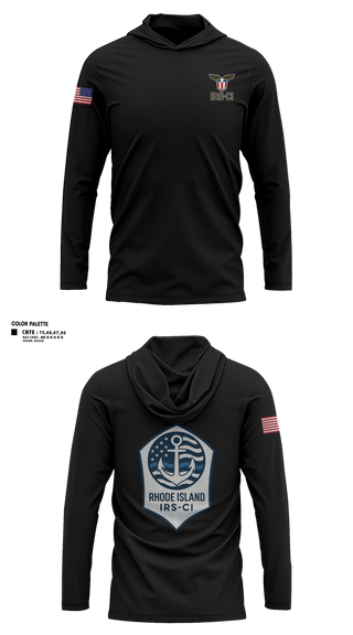 Long Sleeve Performance Shirt with hood, IRS-CI, Police, Teamtime, Team time, sublimation, custom sports apparel, team uniforms, spirit wear, spiritwear, sports uniforms, custom shirts, team store, custom team store, fundraiser sports, apparel fundraiser