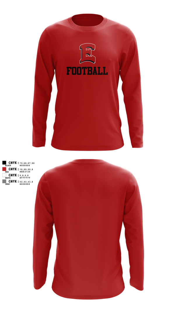 Long Sleeve Performance Shirt, East Scarlets Football, , Teamtime, Team time, sublimation, custom sports apparel, team uniforms, spirit wear, spiritwear, sports uniforms, custom shirts, team store, custom team store, fundraiser sports, apparel fundraiser