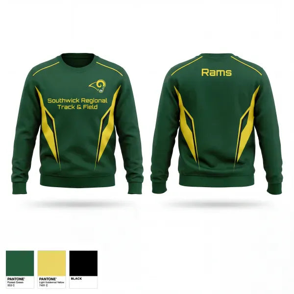 Crew Neck Sweatshirt, Southwick Regional Rams, Track & Field, Teamtime, Team time, sublimation, custom sports apparel, team uniforms, spirit wear, spiritwear, sports uniforms, custom shirts, team store, custom team store, fundraiser sports, apparel fundraiser