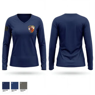 Womens Long Sleeve Vneck Shirt, Ata-Bexar County Line VFD, Fire Department, Teamtime, Team time, sublimation, custom sports apparel, team uniforms, spirit wear, spiritwear, sports uniforms, custom shirts, team store, custom team store, fundraiser sports, apparel fundraiser