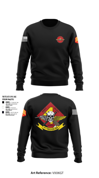 Crew Neck Sweatshirt, 4th Recon Delta Company, Marines, Teamtime, Team time, sublimation, custom sports apparel, team uniforms, spirit wear, spiritwear, sports uniforms, custom shirts, team store, custom team store, fundraiser sports, apparel fundraiser