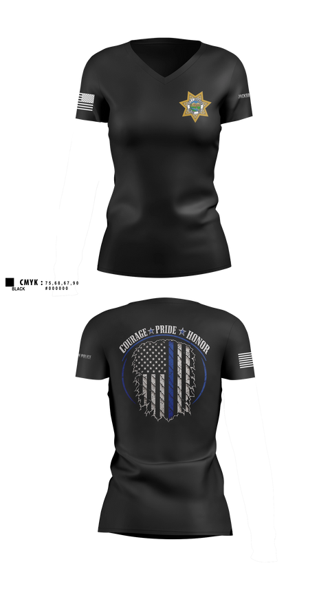 Womens Short Sleeve Vneck Shirt, Jackson Police Department, Police, Teamtime, Team time, sublimation, custom sports apparel, team uniforms, spirit wear, spiritwear, sports uniforms, custom shirts, team store, custom team store, fundraiser sports, apparel fundraiser