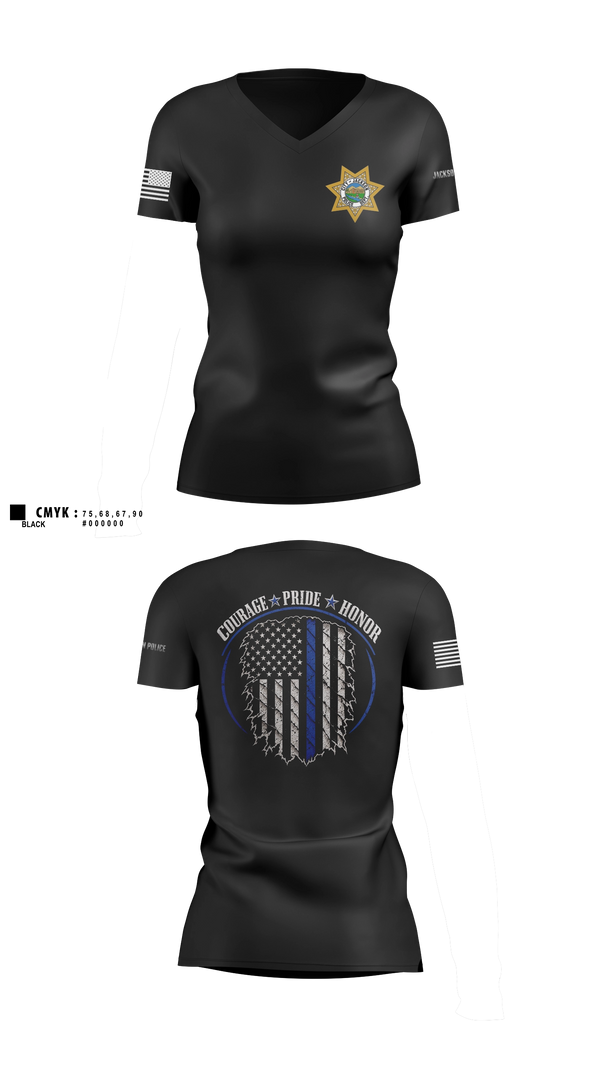 Womens Short Sleeve Vneck Shirt, Jackson Police Department, Police, Teamtime, Team time, sublimation, custom sports apparel, team uniforms, spirit wear, spiritwear, sports uniforms, custom shirts, team store, custom team store, fundraiser sports, apparel fundraiser