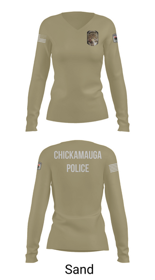 Womens Long Sleeve Vneck Shirt, Chickamauga Police, , Teamtime, Team time, sublimation, custom sports apparel, team uniforms, spirit wear, spiritwear, sports uniforms, custom shirts, team store, custom team store, fundraiser sports, apparel fundraiser