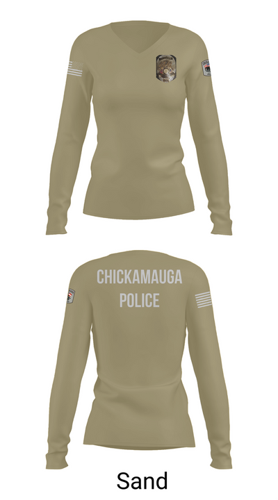Chickamauga Police 51367773 Women's Long Sleeve V-neck Shirt - 92