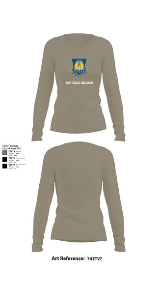 Womens Long Sleeve Vneck Shirt, 61st Eagle Squadron, Air Force, Teamtime, Team time, sublimation, custom sports apparel, team uniforms, spirit wear, spiritwear, sports uniforms, custom shirts, team store, custom team store, fundraiser sports, apparel fundraiser