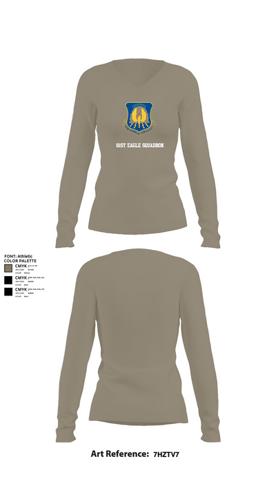 61st Eagle Squadron 97099286 Women's Long Sleeve V-neck Shirt - 62