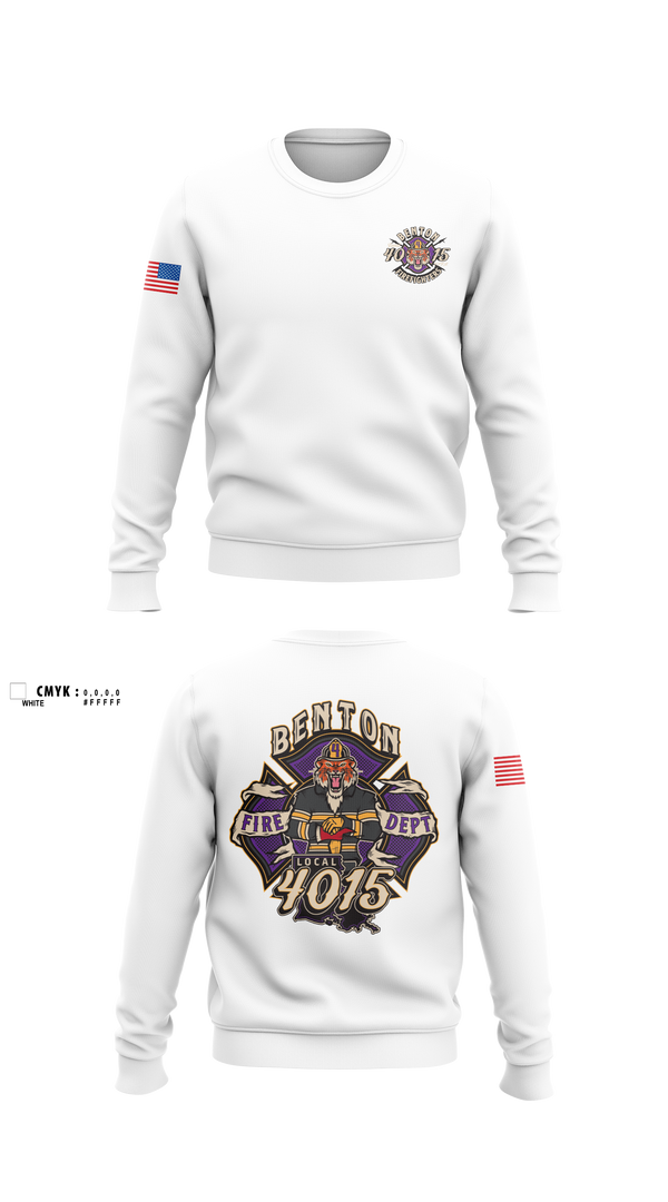 Crew Neck Sweatshirt, Benton Fire, Fire Department, Teamtime, Team time, sublimation, custom sports apparel, team uniforms, spirit wear, spiritwear, sports uniforms, custom shirts, team store, custom team store, fundraiser sports, apparel fundraiser