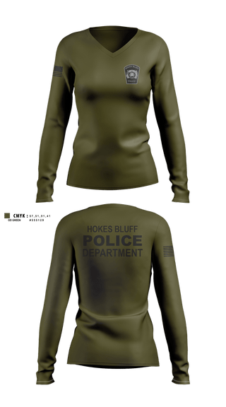 Womens Long Sleeve Vneck Shirt, HOKES BLUFF POLICE DEPARTMENT, Police, Teamtime, Team time, sublimation, custom sports apparel, team uniforms, spirit wear, spiritwear, sports uniforms, custom shirts, team store, custom team store, fundraiser sports, apparel fundraiser