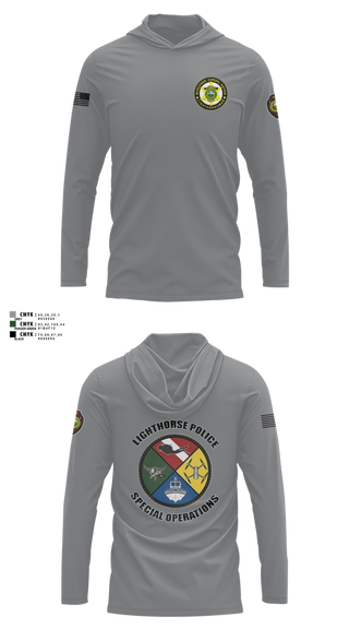 Long Sleeve Performance Shirt with hood, Muscogee Nation Special Operations, , Teamtime, Team time, sublimation, custom sports apparel, team uniforms, spirit wear, spiritwear, sports uniforms, custom shirts, team store, custom team store, fundraiser sports, apparel fundraiser
