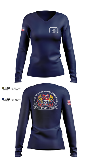 Womens Long Sleeve Vneck Shirt, Greensboro Fire Department Rescue 5, Fire Department, Teamtime, Team time, sublimation, custom sports apparel, team uniforms, spirit wear, spiritwear, sports uniforms, custom shirts, team store, custom team store, fundraiser sports, apparel fundraiser