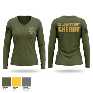 Womens Long Sleeve Vneck Shirt, Sullivan County Sheriff’s Office, Police, Teamtime, Team time, sublimation, custom sports apparel, team uniforms, spirit wear, spiritwear, sports uniforms, custom shirts, team store, custom team store, fundraiser sports, apparel fundraiser