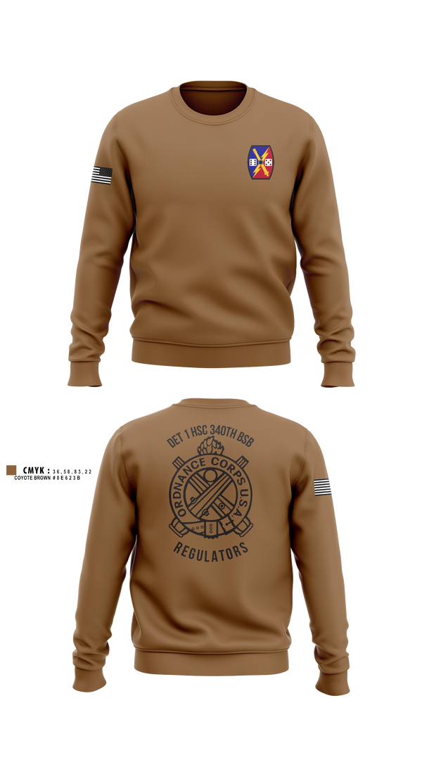 Crew Neck Sweatshirt, DET 1 HSC 340TH BSB, Army, Teamtime, Team time, sublimation, custom sports apparel, team uniforms, spirit wear, spiritwear, sports uniforms, custom shirts, team store, custom team store, fundraiser sports, apparel fundraiser