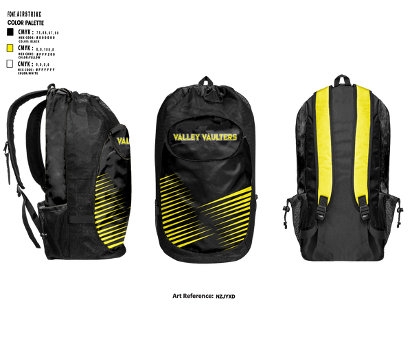 Gear Bag, Valley Vaulters, Track & Field, Teamtime, Team time, sublimation, custom sports apparel, team uniforms, spirit wear, spiritwear, sports uniforms, custom shirts, team store, custom team store, fundraiser sports, apparel fundraiser