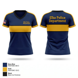 Womens Short Sleeve Vneck Shirt, Elba Police Department, Police, Teamtime, Team time, sublimation, custom sports apparel, team uniforms, spirit wear, spiritwear, sports uniforms, custom shirts, team store, custom team store, fundraiser sports, apparel fundraiser