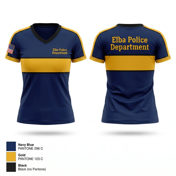 Elba Police Department Women's Short Sleeve V-neck Shirt - 1