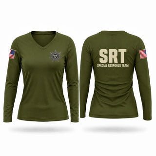 Womens Long Sleeve Vneck Shirt, BLACKWATER PUBLIC SAFETY, Police, Teamtime, Team time, sublimation, custom sports apparel, team uniforms, spirit wear, spiritwear, sports uniforms, custom shirts, team store, custom team store, fundraiser sports, apparel fundraiser