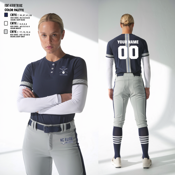 Two Button Baseball Jersey, KC Elite, Softball, Teamtime, Team time, sublimation, custom sports apparel, team uniforms, spirit wear, spiritwear, sports uniforms, custom shirts, team store, custom team store, fundraiser sports, apparel fundraiser