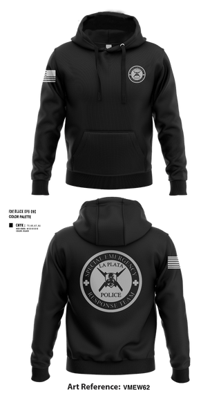 Hoodie, La Plata Police Department, Police, Teamtime, Team time, sublimation, custom sports apparel, team uniforms, spirit wear, spiritwear, sports uniforms, custom shirts, team store, custom team store, fundraiser sports, apparel fundraiser