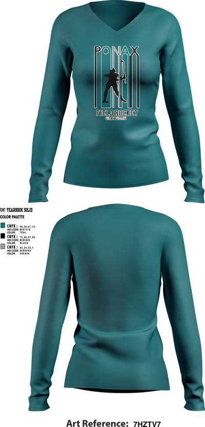 Massaponax Field Hockey 71618187 Women's Long Sleeve V-neck Shirt - 1