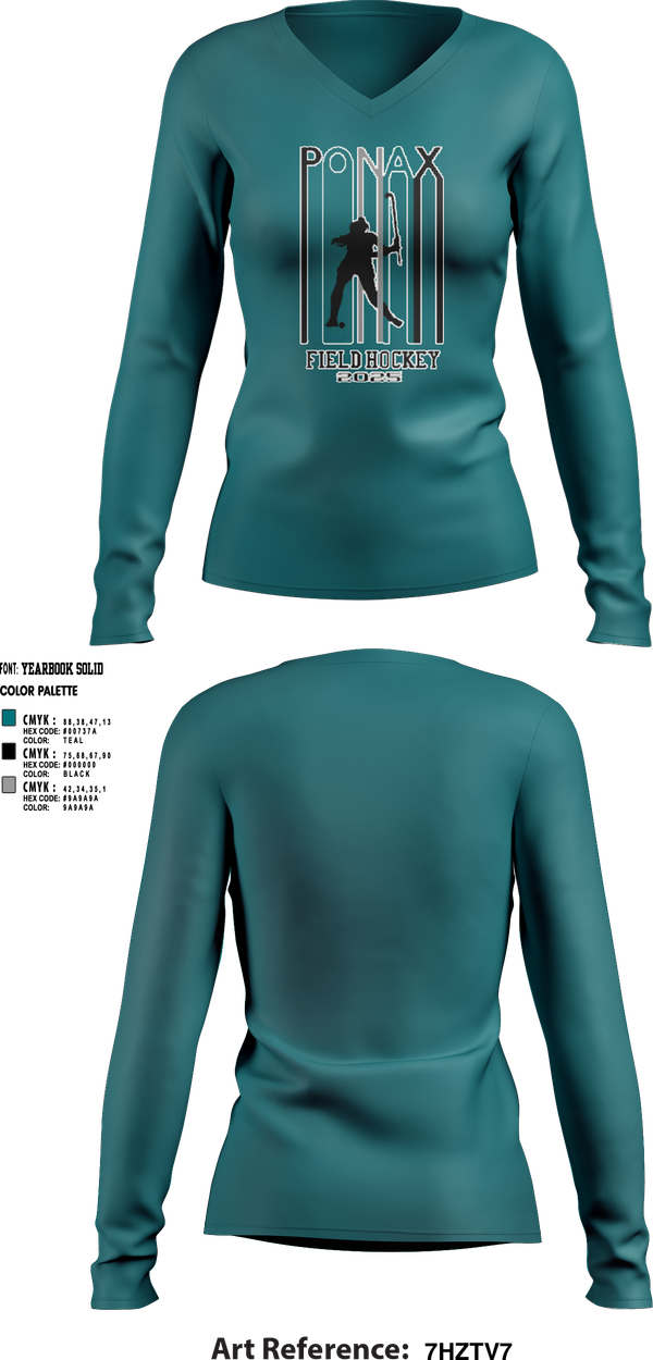Womens Long Sleeve Vneck Shirt, Massaponax Field Hockey, Field Hockey, Teamtime, Team time, sublimation, custom sports apparel, team uniforms, spirit wear, spiritwear, sports uniforms, custom shirts, team store, custom team store, fundraiser sports, apparel fundraiser