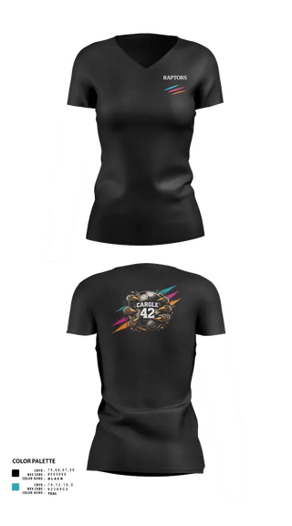 Womens Short Sleeve Vneck Shirt, RAPTORS FC, Men's Soccer, Teamtime, Team time, sublimation, custom sports apparel, team uniforms, spirit wear, spiritwear, sports uniforms, custom shirts, team store, custom team store, fundraiser sports, apparel fundraiser