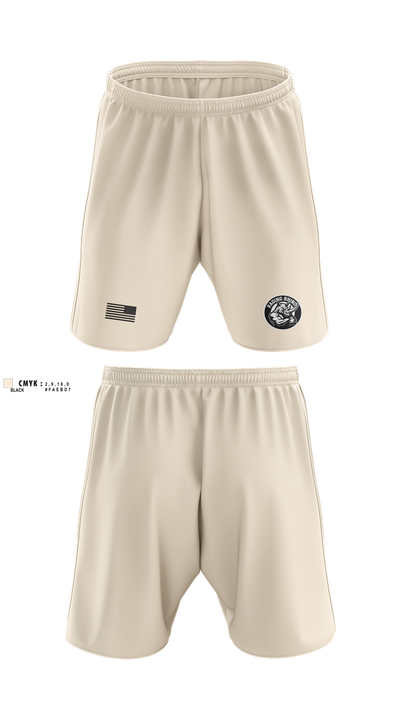 White Platoon Raging RhinosUs Army Athletic Shorts With Pockets - 2