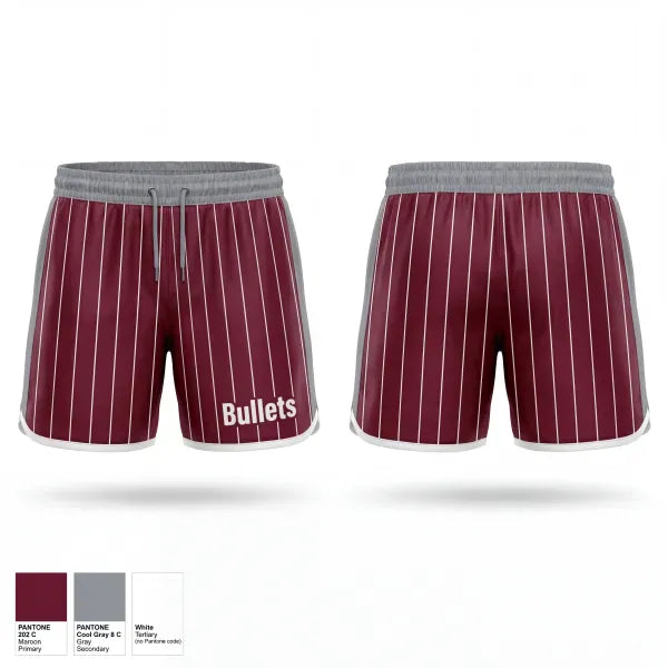 Athletic Shorts With Pockets, Bullets, Baseball, Teamtime, Team time, sublimation, custom sports apparel, team uniforms, spirit wear, spiritwear, sports uniforms, custom shirts, team store, custom team store, fundraiser sports, apparel fundraiser