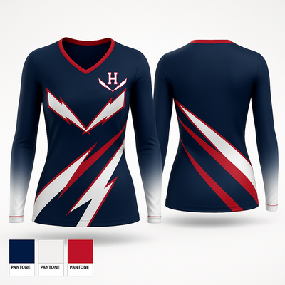 BlueStreaks 19797943 Women's Long Sleeve V-neck Shirt - 1
