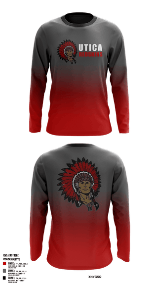 Long Sleeve Performance Shirt, Utica Redskins, Men's Basketball, Teamtime, Team time, sublimation, custom sports apparel, team uniforms, spirit wear, spiritwear, sports uniforms, custom shirts, team store, custom team store, fundraiser sports, apparel fundraiser