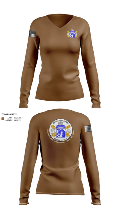 XVIII Airborne Corps G34 FIRES 87629681 Women's Long Sleeve V-neck Shirt - 22