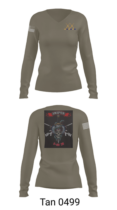 5-20 Infantry, Sniper section 41937492 Women's Long Sleeve V-neck Shirt - 77