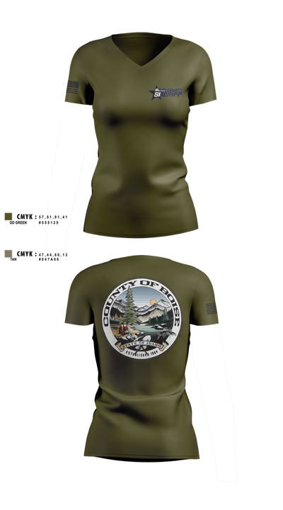 Boise County Sheriffs 675554 Women's Short Sleeve V-neck Shirt - 2
