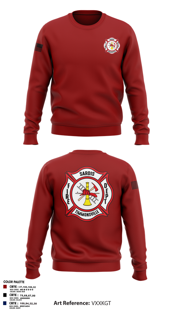 Crew Neck Sweatshirt, Sardis-Timmonsville fire department station 1, , Teamtime, Team time, sublimation, custom sports apparel, team uniforms, spirit wear, spiritwear, sports uniforms, custom shirts, team store, custom team store, fundraiser sports, apparel fundraiser