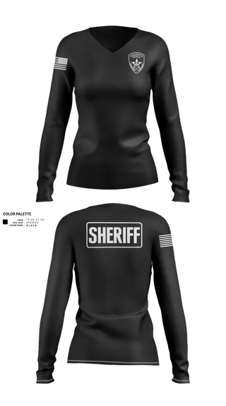 Womens Long Sleeve Vneck Shirt, Sheriff Emergency Response Team, Police, Teamtime, Team time, sublimation, custom sports apparel, team uniforms, spirit wear, spiritwear, sports uniforms, custom shirts, team store, custom team store, fundraiser sports, apparel fundraiser