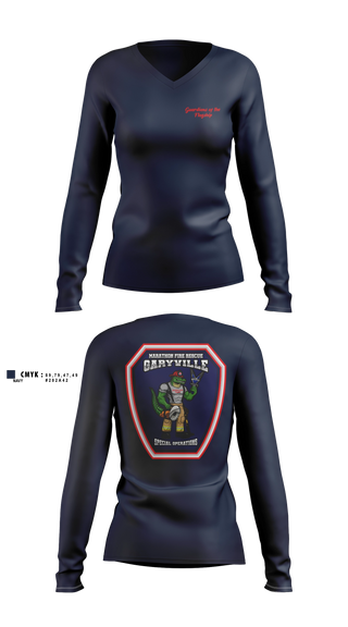 Womens Long Sleeve Vneck Shirt, Marathon Fire Rescue, Fire Department, Teamtime, Team time, sublimation, custom sports apparel, team uniforms, spirit wear, spiritwear, sports uniforms, custom shirts, team store, custom team store, fundraiser sports, apparel fundraiser