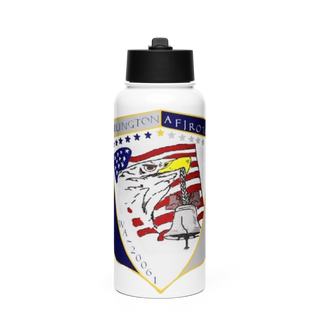 61st eagle squadron 71524968 Stainless Steel Water Bottle with a Straw Lid