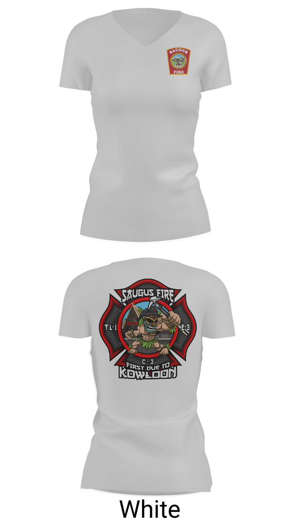 Womens Short Sleeve Vneck Shirt, Saugus Fire Department, Fire Department, Teamtime, Team time, sublimation, custom sports apparel, team uniforms, spirit wear, spiritwear, sports uniforms, custom shirts, team store, custom team store, fundraiser sports, apparel fundraiser