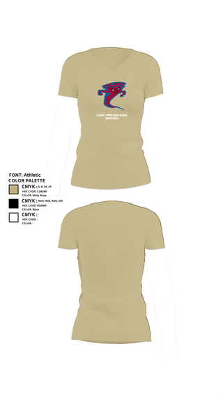 Womens Short Sleeve Vneck Shirt, Eureka Junior High School Basketball, Men's Basketball, Teamtime, Team time, sublimation, custom sports apparel, team uniforms, spirit wear, spiritwear, sports uniforms, custom shirts, team store, custom team store, fundraiser sports, apparel fundraiser
