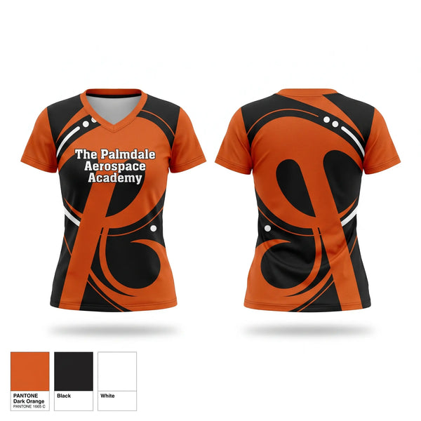 Womens Short Sleeve Vneck Shirt, The Palmdale Aerospace Academy, Men's Basketball, Teamtime, Team time, sublimation, custom sports apparel, team uniforms, spirit wear, spiritwear, sports uniforms, custom shirts, team store, custom team store, fundraiser sports, apparel fundraiser