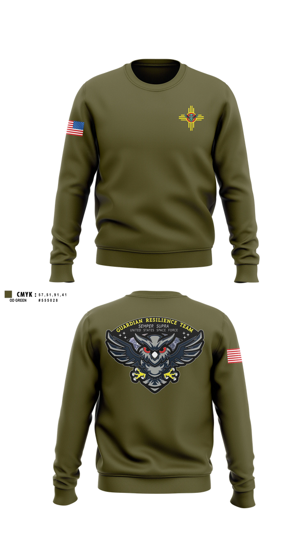 Crew Neck Sweatshirt, Guardian Resilience Team, Space Force, Teamtime, Team time, sublimation, custom sports apparel, team uniforms, spirit wear, spiritwear, sports uniforms, custom shirts, team store, custom team store, fundraiser sports, apparel fundraiser